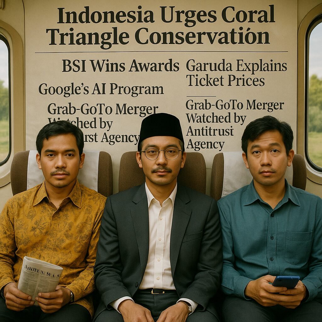 Indonesian Minister Sakti Wahyu Trenggono speaks at a conference on Coral Triangle conservation efforts.
