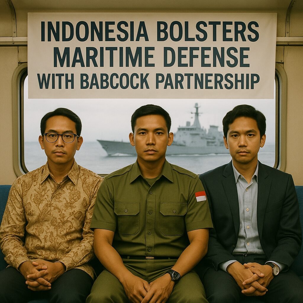 Image of Indonesian naval ships at sea, symbolizing enhanced maritime defense through Babcock partnership.
