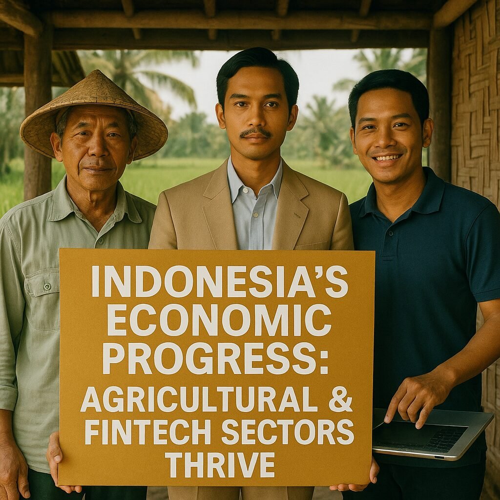 Indonesian farmers harvesting rice, symbolizing agricultural growth and economic progress in the agricultural sector.