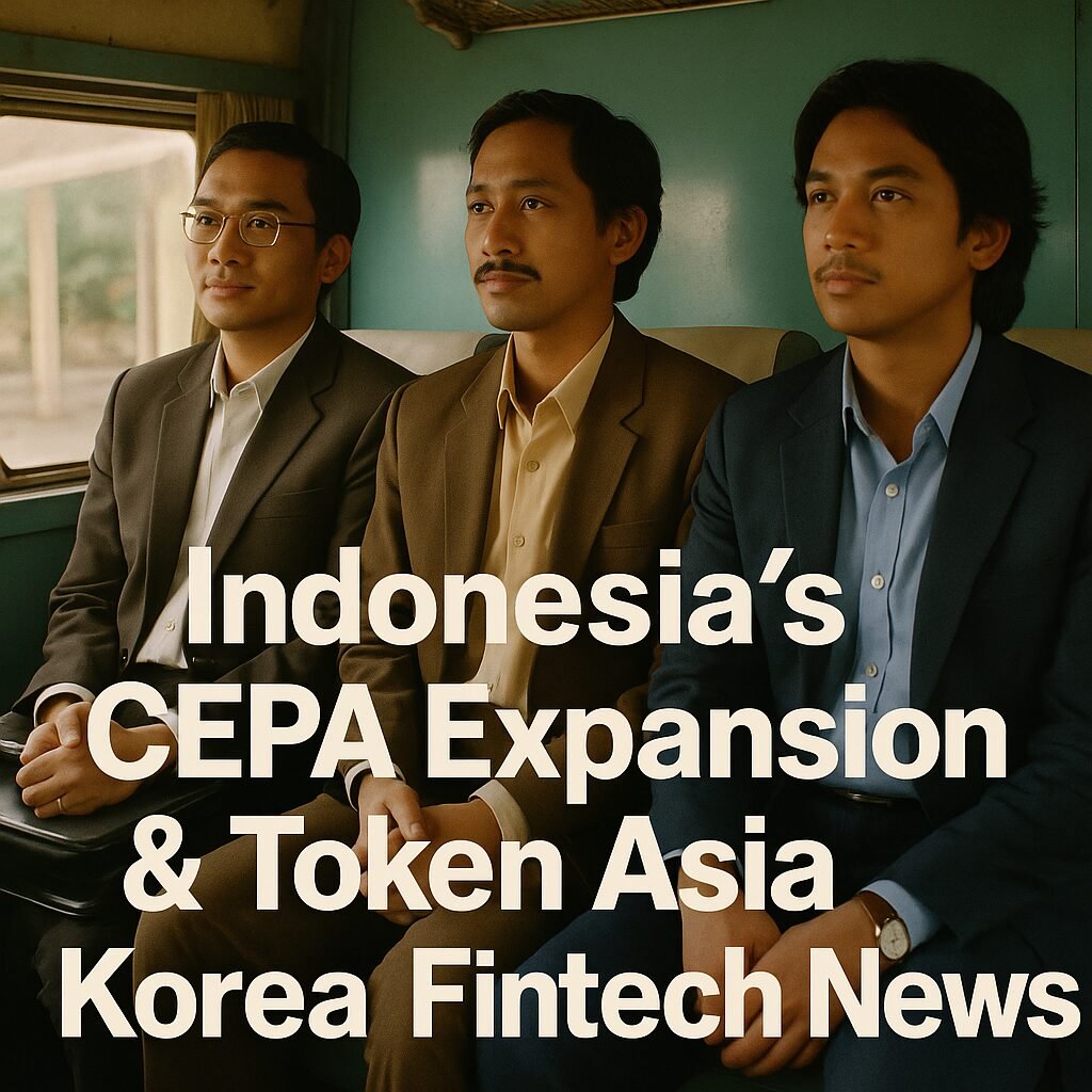 Image of Indonesia's CEPA signing ceremony with officials, highlighting expanded EU market access and fintech developments.