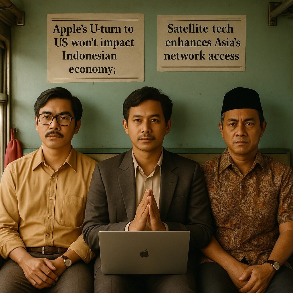 Indonesian official Nurul Ichwan addresses media about Apple's US shift and satellite tech's impact on Asia's connectivity.