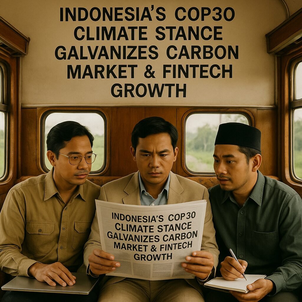 Indonesian Environment Minister Hanif Faisol Nurofiq discusses carbon market strategy at a COP30 preparation meeting.